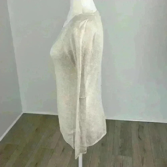 Belldini Cream Long Sleeve Top with Mesh Back Size S - Picture 3 of 11